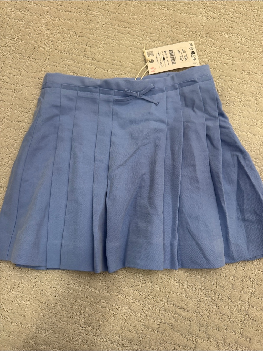 NWT Zara Powder Blue Pleated Skirt